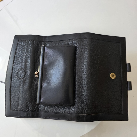 Dooney Bourke Trifold Wallet Clutch Leather Kisslock Coins Black - Picture 9 of 15